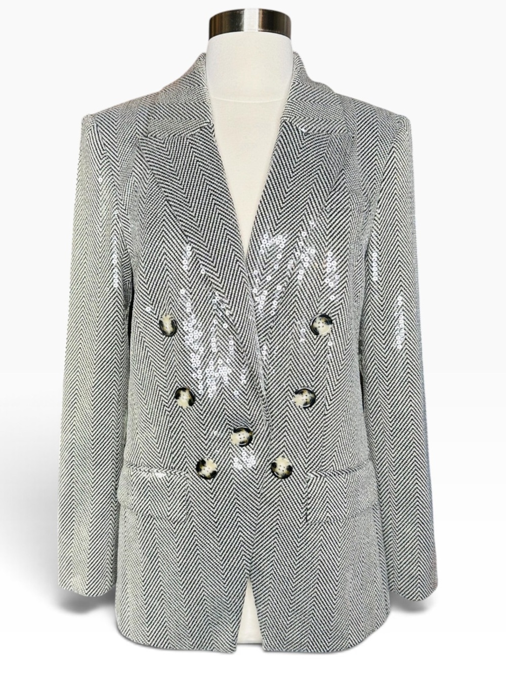 RARE VERONICA BEARD Sequin Herringbone Dickey Blazer 4 Prototype One of a kind!
